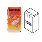 ധാന്യത്തിന് മുകളിലെ ലേബലിംഗുള്ള ഫ്ലാറ്റ് താഴത്തെ ബാഗ്