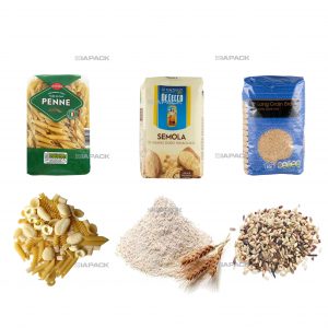 ധാന്യങ്ങൾക്കായി ഫില്ലിംഗ് ലേബലിംഗ് പാക്കേജിംഗ് രൂപപ്പെടുത്തുന്ന ഓട്ടോമാറ്റിക് ഫ്ലാറ്റ് ബോട്ടം ബാഗ്